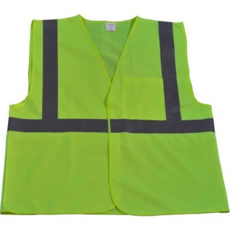 PETRA ROC INC Petra Roc Economy Safety Vest, ANSI Class 2, Touch Fastener Closure, Polyester Solid, Lime, 2XL/3XL LV2-EC-2X/3X